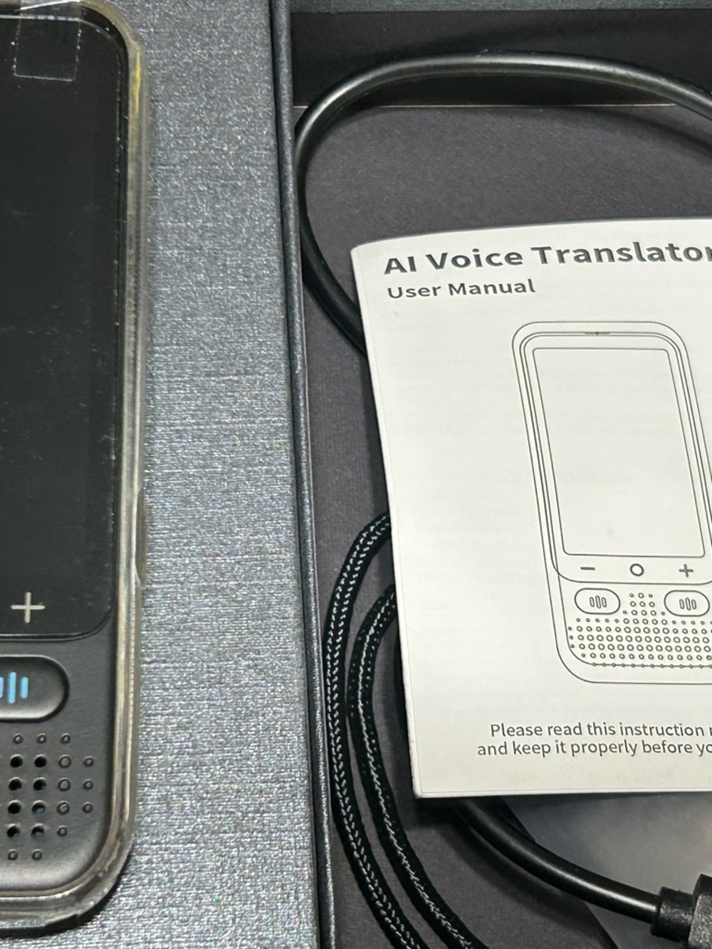 AI Voice Translator Portable Device - Black